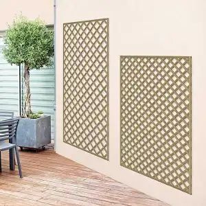 Lien vers un produit variante ou accessoire : Treillis bois décoratif maille losange - Bois naturel