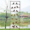 Treillis décoratif en métal rouillé - Oiseaux sur branche
