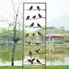 Treillis décoratif en métal rouillé - Oiseaux sur branche