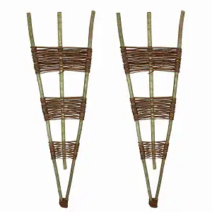 Treillis éventail en noisetier osier h. 90cm - lot de 2