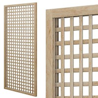 Treillis renforcé en bois maille carrée 47mm 1m x 2m - Bois naturel