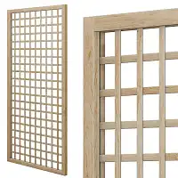Treillis renforcé en bois maille carrée 1m x 2m - Bois naturel  Treillis renforcé en bois maille carrée 1m x 2m - Bois naturel