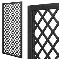 Treillis renforcé en bois maille losange 75mm 1m x 2m - Noir