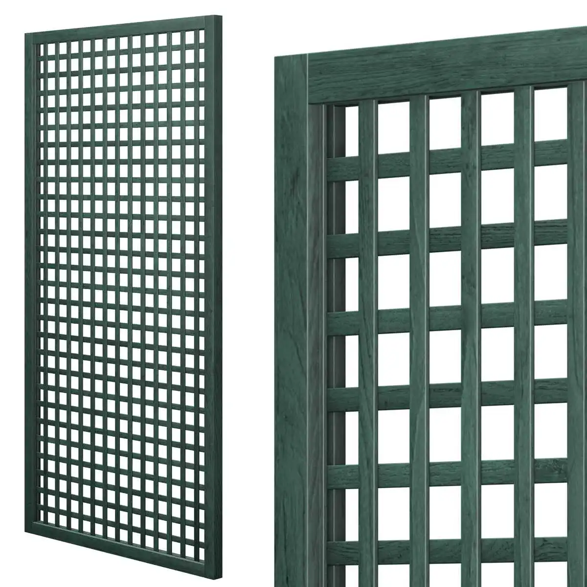 Treillis renforcé en bois maille carrée 47mm 1m x 2m - Vert  Treillis renforcé en bois maille carrée 47mm 1m x 2m - Vert