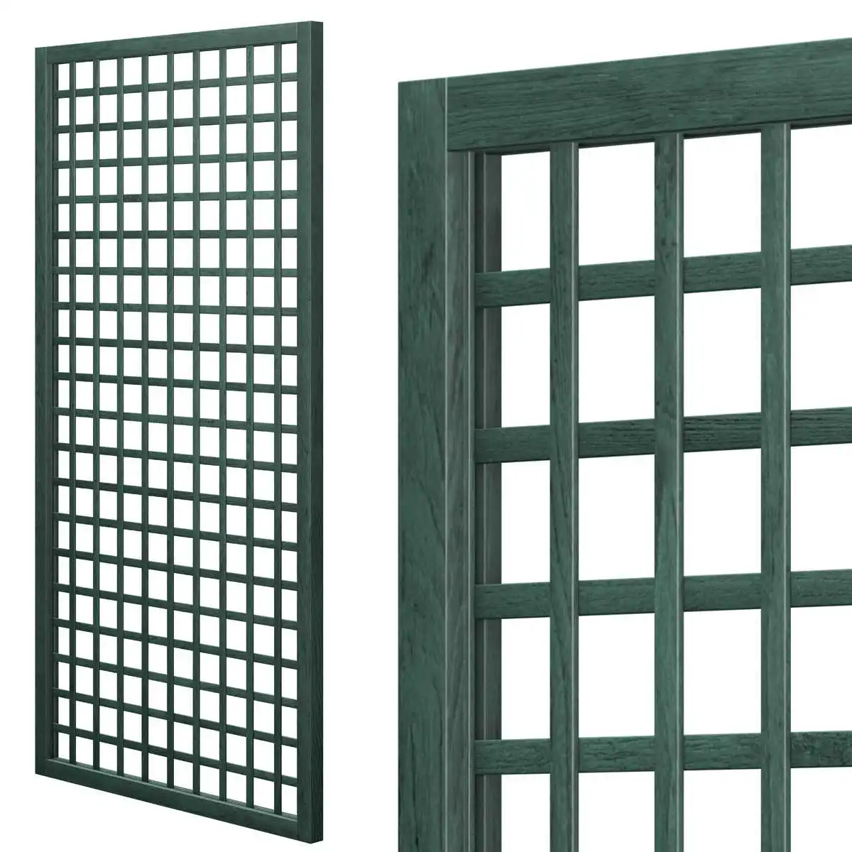 Treillis renforcé en bois maille carrée 1m x 2m - Vert  Treillis renforcé en bois maille carrée 1m x 2m - Vert