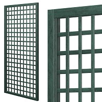 Treillis renforcé en bois maille carrée 75mm 1m x 2m - Vert