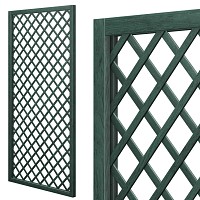 Treillis renforcé en bois maille losange 75mm 1m x 2m - Vert