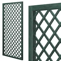 Treillis renforcé en bois maille losange 1m x 2m - Vert  Treillis renforcé en bois maille losange 1m x 2m - Vert