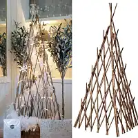 Tuteur obélisque tipi en acacia - Sapin de noël en bois