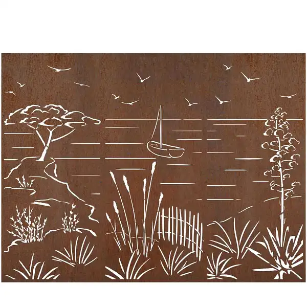 triptyque bord mer corten