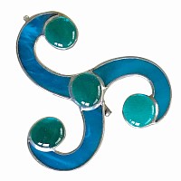 Triskel en verre et étain - Bleu