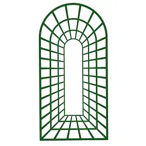 Trompe l'oeil en acier vert - L. 72 x H. 144 cm