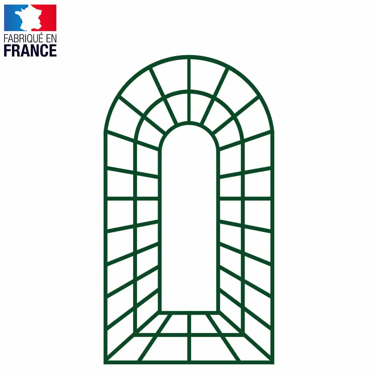 Treillage trompe l'oeil en bois vert - Larg. 1m x haut. 1.8m  Treillage trompe l'oeil en bois vert - Larg. 1m x haut. 1.8m