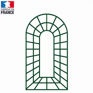 Treillage trompe l'oeil en bois vert - Larg. 1m x haut. 1.8m