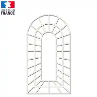 Treillage trompe l'oeil en bois blanc - Larg. 1m x haut. 1.8m