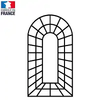 Treillage trompe l'oeil en bois noir - Larg. 1m x haut. 1.8m