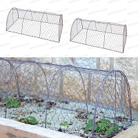 Tunnel de protection en grillage à poule avec extrémités - Lot de 2