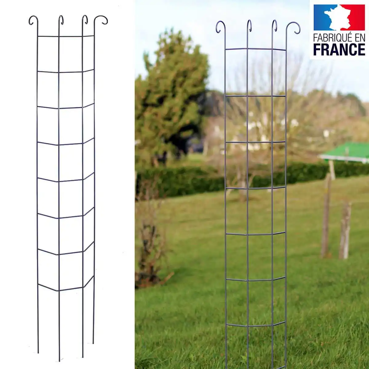 Tuteur colonne volute - Rosiers et plantes grimpantes - Marron - acier peint  Tuteur colonne volute - Rosiers et plantes grimpantes - Marron - acier peint