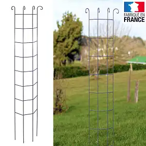 Tuteur colonne volute - Rosiers et plantes grimpantes - Marron - acier peint