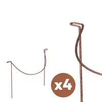 Tuteur demi cercle pour plantes vivaces en acier corten - H.50 x l.42 cm - Lot de 4