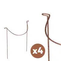 Tuteur demi cercle pour plantes vivaces en acier corten - H.70 x l.49 cm - Lot de 4
