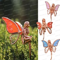 Fée cuivrée - lot de 3 tuteurs décoratifs