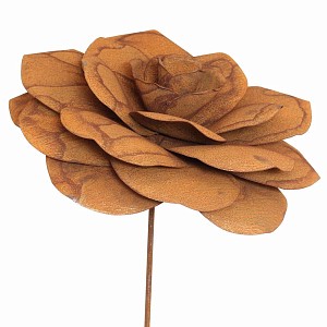 Tuteur fleur Rose en fer brut 44cm