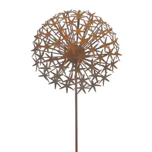 Tuteur fleur Etoiles en fer brut 30cm