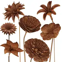 Tuteur Fleur deco en fer brut tige 8mm