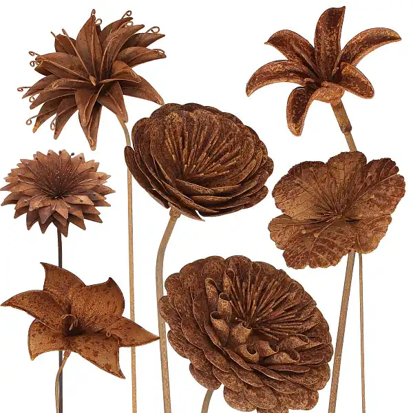 tuteur fleurs fer brut