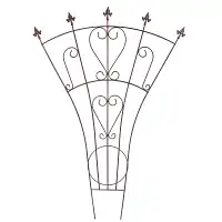 Treillis éventail fleur de lys peint