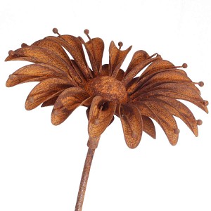 Tuteur fleur Marguerite en fer brut 23cm