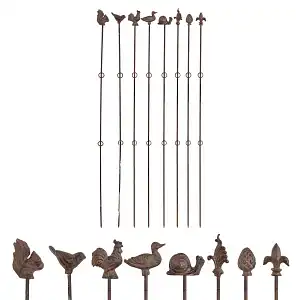 Tuteurs décoratifs pour plantes en fonte - lot de 8  Tuteurs décoratifs pour plantes en fonte - lot de 8