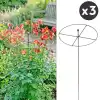 Tuteurs ronds pour plantes à massif en métal brut - lot de 3
