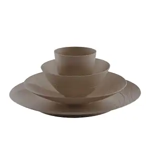 Vaisselle camping écologique - Kit 8 pièces pour 2 pers - Marron