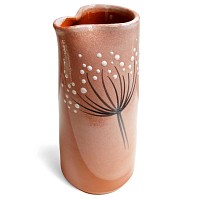 Vase en terre cuite décoré à la main - H. 18cm Blanc