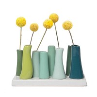Vase multi tubes en céramique - Chartreuse