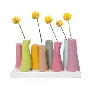 Vase multi tubes en céramique - Magenta