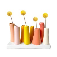Vase multi tubes en céramique - Papaya