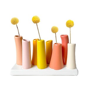 Lien vers un produit variante ou accessoire : Vase multi tubes en céramique - Papaya