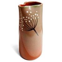 Vase en terre cuite décoré à la main - H. 18cm Vert