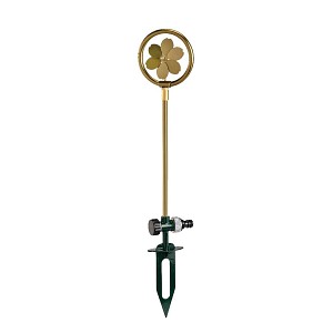 Arroseur rotatif en aluminium doré motif fleur D.11 x H.56 cm