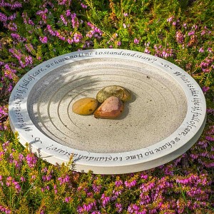 Bain d'oiseau rond avec citation 44,5cm