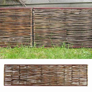 Bordure médiévale bois osier - Cadre métal Haut. 45cm + U de fixation