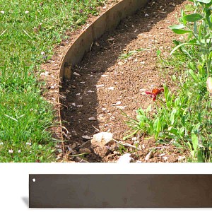 Bordurette de jardin métal acier L. 1,8 x l. 0,1m - Lot de 4 - sans pieds