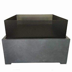 Brasero carré sur support en fibre d'argile H. 40cm