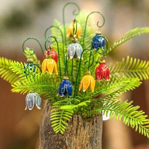 Fleur de bruyère en céramique sur tige à planter - Déco jardin
