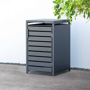 Cache poubelle extérieur en métal simple - 1 poubelle