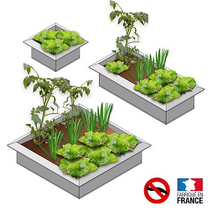 Carré potager acier avec retour anti limace et anti escargot