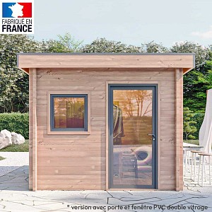 Chalet de jardin TALIPIA 8m2 toit plat - Bois Douglas 55mm fabrication française L.2,9 x l.2,9 x H.2,5m